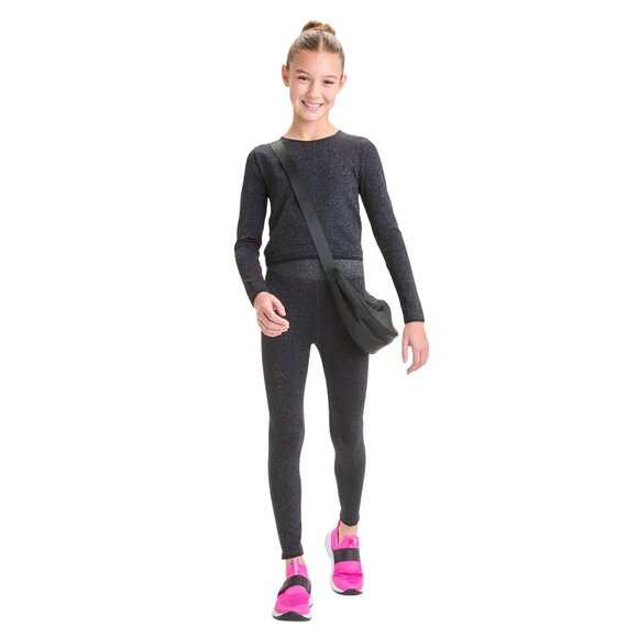 NWT All In Motion Girls Seamless Long Sleeve T-Shirt 91465457 Black M - Picture 3 of 7